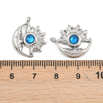 304 Stainless Steel Rhinestone Pendants STAS-Z166-24P-09-1