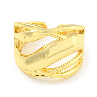 Rack Plating Brass Hollow Open Cuff Rings RJEW-Q784-01G-1