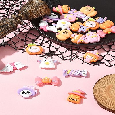 22Pcs 11 Styles Halloween Theme Opaque Resin Decoden Cabochons CRES-FS0001-15-1