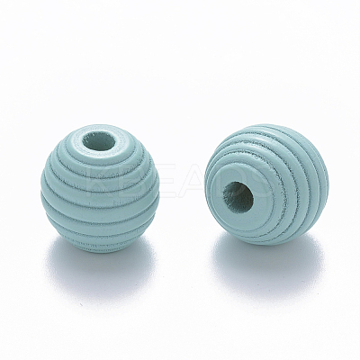 Painted Natural Wood Beehive European Beads WOOD-Q040-019A-A01-1