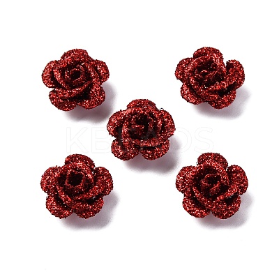 3D Rose Flower Baking Paint Aluminum Beads FIND-L019-01F-1
