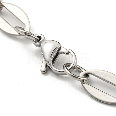 Ion Plating(IP) Two Tone 201 Stainless Steel Oval Link Chain Bracelet BJEW-B078-08GP-1