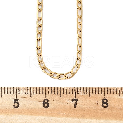 304 Stainless Steel Figaro Chain Necklaces LS-STAS-F034-03G-1