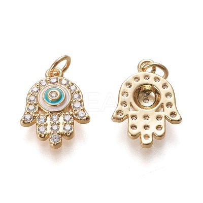 Brass Micro Pave Clear Cubic Zirconia Pendants ZIRC-L098-002G-1
