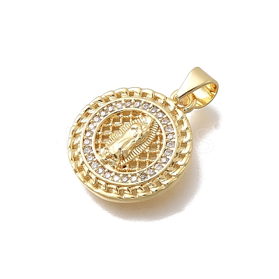Brass Micro Pave Cubic Zirconia Pendants KK-D431-039G-1
