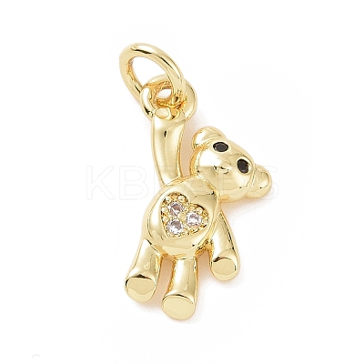 Brass Micro Pave Cubic Zirconia Charms KK-C012-15G-1