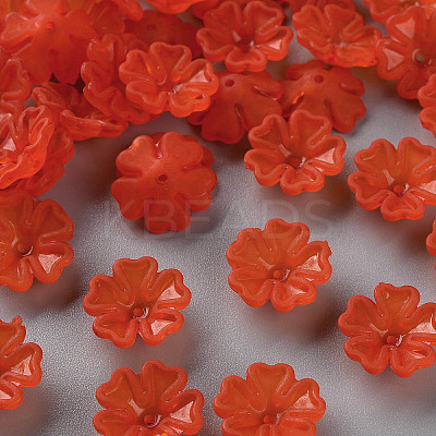 Transparent Frosted Acrylic Bead Caps X-MACR-S371-04A-726-1