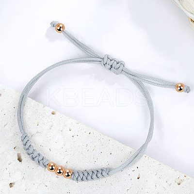 Stylish Unisex Round Brass Bead Braided Bracelets OJ1564-5-1