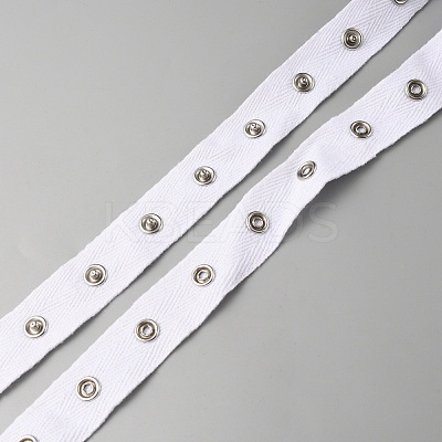 Alloy Snap Button Tape Trim Polyester Ribbons DIY-WH0502-01B-1