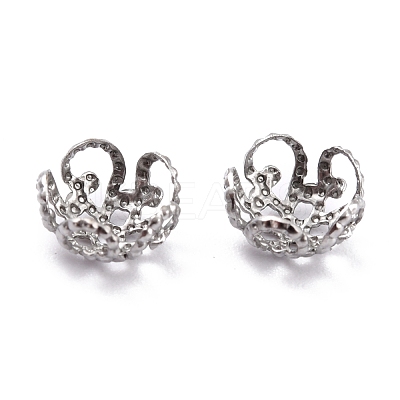 Tarnish Resistant 5-Petal 304 Stainless Steel Bead Caps STAS-M212-03B-1