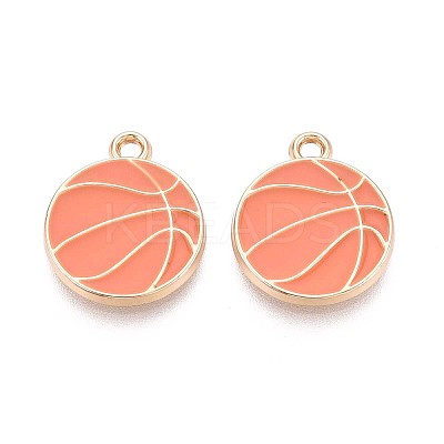 Rack Plating Alloy Enamel Pendants PALLOY-T091-19G-1
