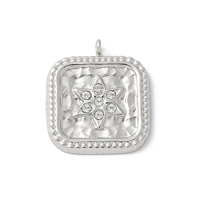 304 Stainless Steel Rhinestone Pendants STAS-Z122-55P-1