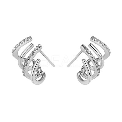Crystal Rhinestone Claw Stud Earrings JE918A-1