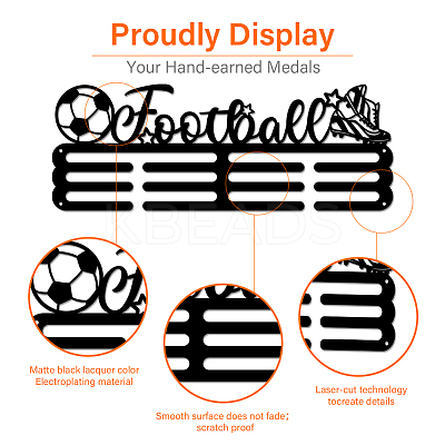 Sports Theme Iron Medal Hanger Holder Display Wall Rack ODIS-WH0021-451-1