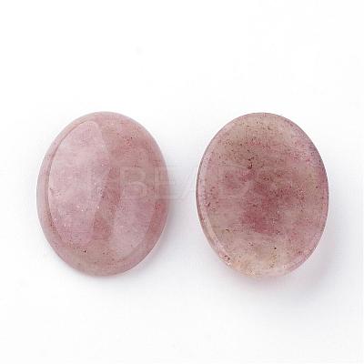 Natural Strawberry Quartz Gemstone Cabochons G-T020-13x18mm-28-1