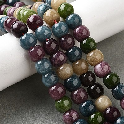 Natural Dyed White Jade Beads Strands G-U023-B03-02-1