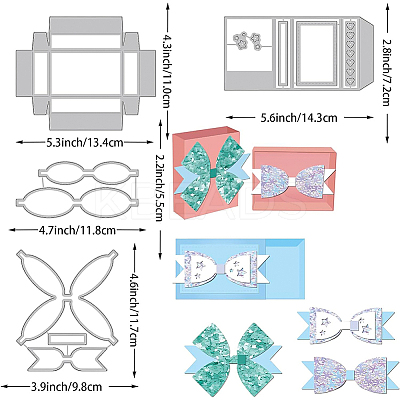 4Pcs 4 Styles Carbon Steel Cutting Dies Stencils DIY-WH0309-810-1