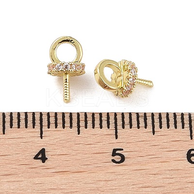 Brass with Cubic Zirconia Peg Bails LS-KK-B087-13A-G-1