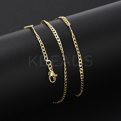 Brass Curb Chains Necklaces for Women NJEW-D302-39G-1