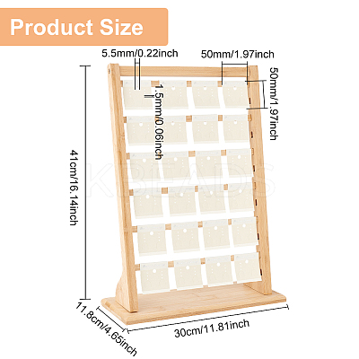 6-Tier Bamboo Earring Display Card Organizer Holder EDIS-WH0021-27-1
