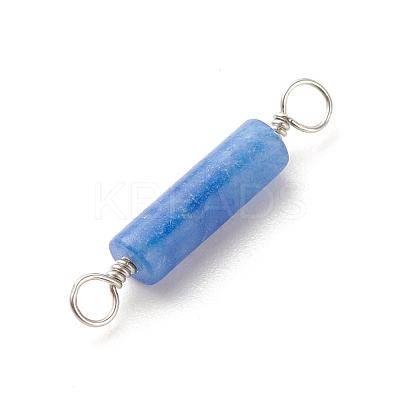 Dyed & Heated Natural Blue Aventurine Connector Charms PALLOY-JF01574-12-1