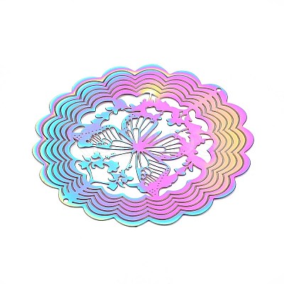 201 Stainless Steel 3D Rotating Hanging Wind Spinner STAS-T064-94-1