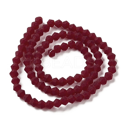 Imitate Austrian Crystal Frosted Glass Beads Strands GLAA-F029-TM4mm-B27-1