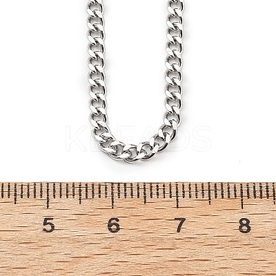3.5MM 304 Stainless Steel Curb Chain Necklaces NJEW-T016-10P-1