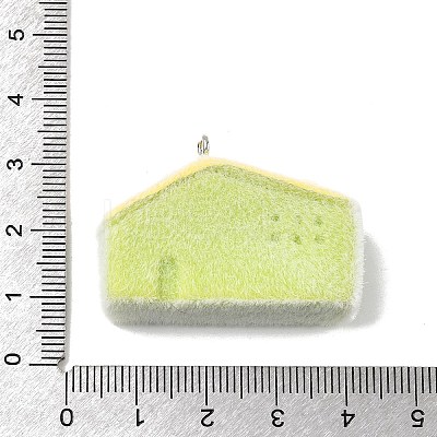 Flocky Opaque Resin Pendants RESI-F062-02G-1