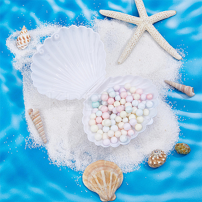 Shell Shape Plastic Candy Storage Box AJEW-WH0472-90C-1