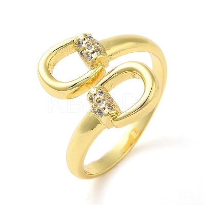 Brass Micro Pave Cubic Zirconia Cuff Rings RJEW-P102-12G-1