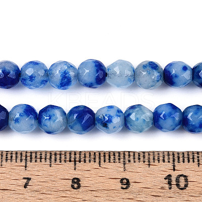 Dyed Natural White Jade Beads Strands X-G-T139-6mm-60-17-1