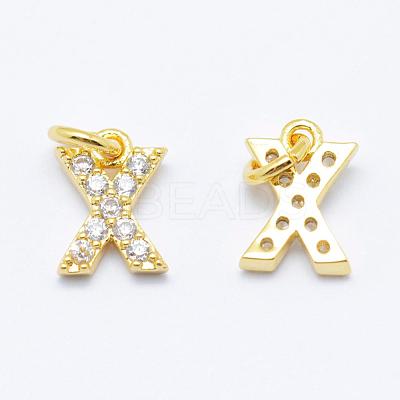 Brass Micro Pave Grade AAA Cubic Zirconia Charms ZIRC-P067-11G-X-NR-1