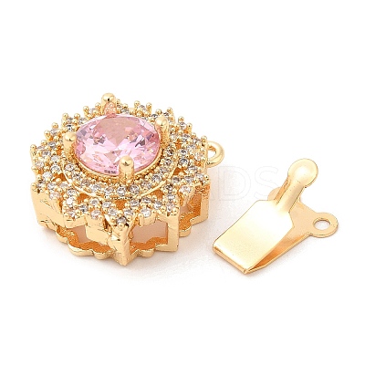 Brass Micro Pave Clear Cubic Zirconia Box Clasps LS-KK-E052-01C-G02-1