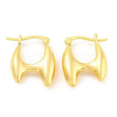 Rack Plating Brass Initial Letter H Hoop Earrings EJEW-A028-25G-1