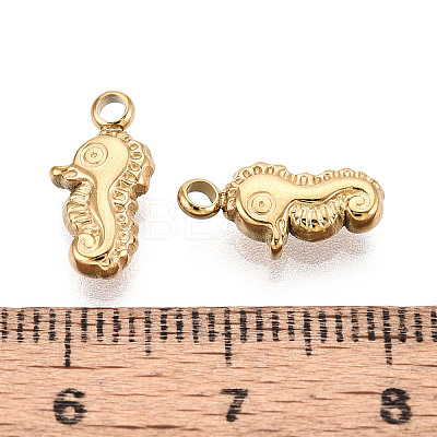 304 Stainless Steel Sea Horse Charms STAS-T069-04G-1