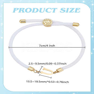 1pc Adjustable Nylon Cord Slider Bracelets for Women BJEW-LP0001-33U-G-1