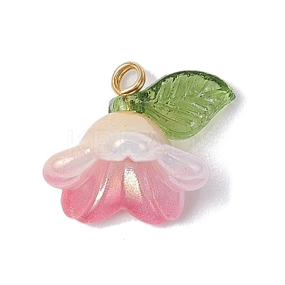 Acrylic Flower Charms PALLOY-TA00250-1