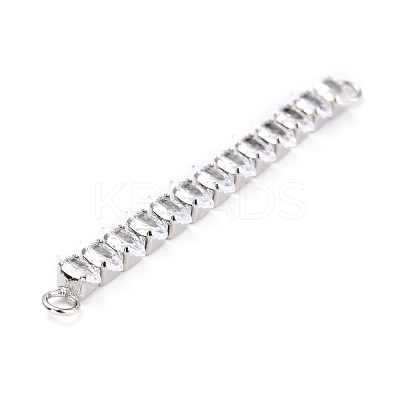 Brass Clear Horse Eye Cubic Zirconia Links Connectors ZIRC-G170-21P-1