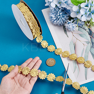 20 Yards Double Face Flower Lace Trim Polyester Ribbons SRIB-PH0001-69-1
