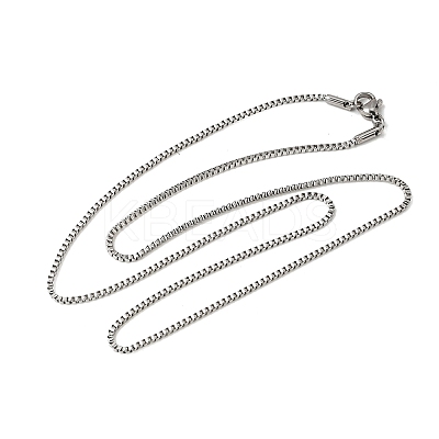 Non-Tarnish 201 Stainless Steel Box Chain Necklaces STAS-P101-45P-1
