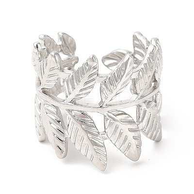 Non-Tarnish 201 Stainless Steel Open Cuff Ring RJEW-E063-53P-1