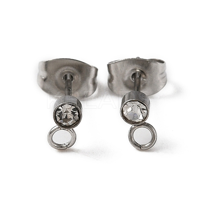 304 Stainless Steel Stud Earrings Findings LS-STAS-WH0029-44A-P-1