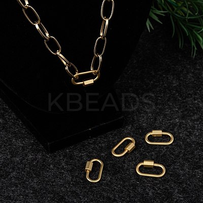 Brass Screw Carabiner Lock Charms ZIRC-G160-11G-1