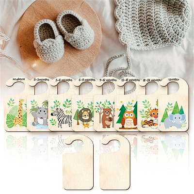 Wood Baby Closet Size Dividers AJEW-WH0353-002-1