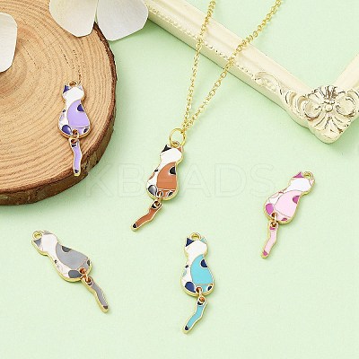 5Pcs 5 Colors Eco-Friendly Alloy Enamel Pendants ENAM-YW0003-57-1