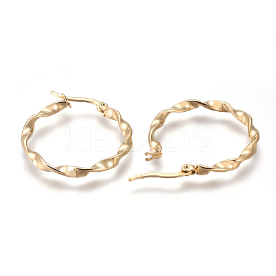 201 Stainless Steel Hoop Earrings LS-EJEW-A054-05A-G-1