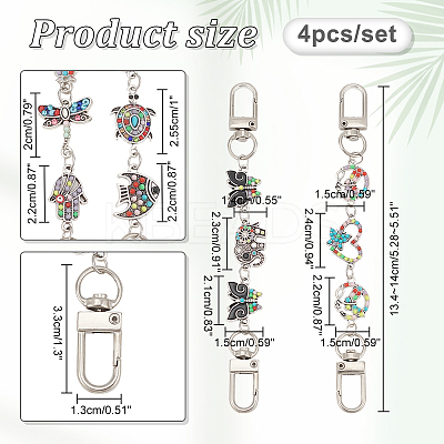Alloy Enamel & Resin & Rhinestone Link Purse Strap Extenders FIND-AB00037-01-1