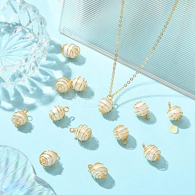 15Pcs Natural Cultured Freshwater Pearl Copper Wire Wrapped Pendants PALLOY-CJ00035-1