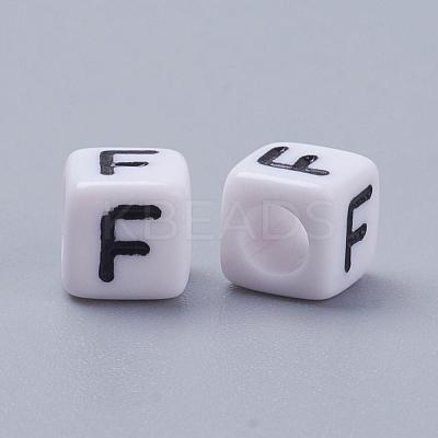 Acrylic Horizontal Hole Letter Beads PL37C9308-F-1